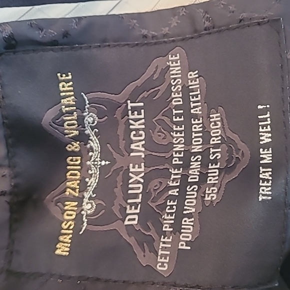 Zadig & Voltaire Ville Deluxe Military Navy Gold Wool Blend Blazer - Picture 7 of 8